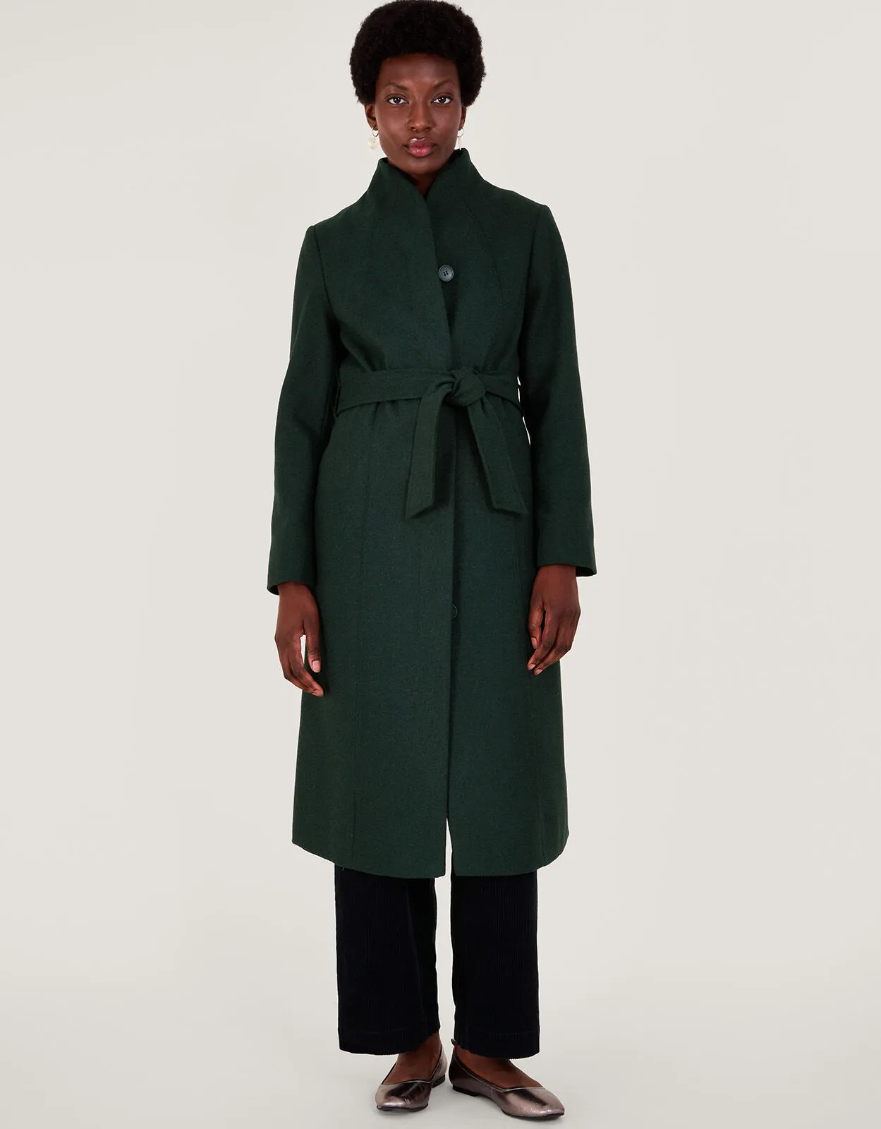 Saskia Belted Coat Green