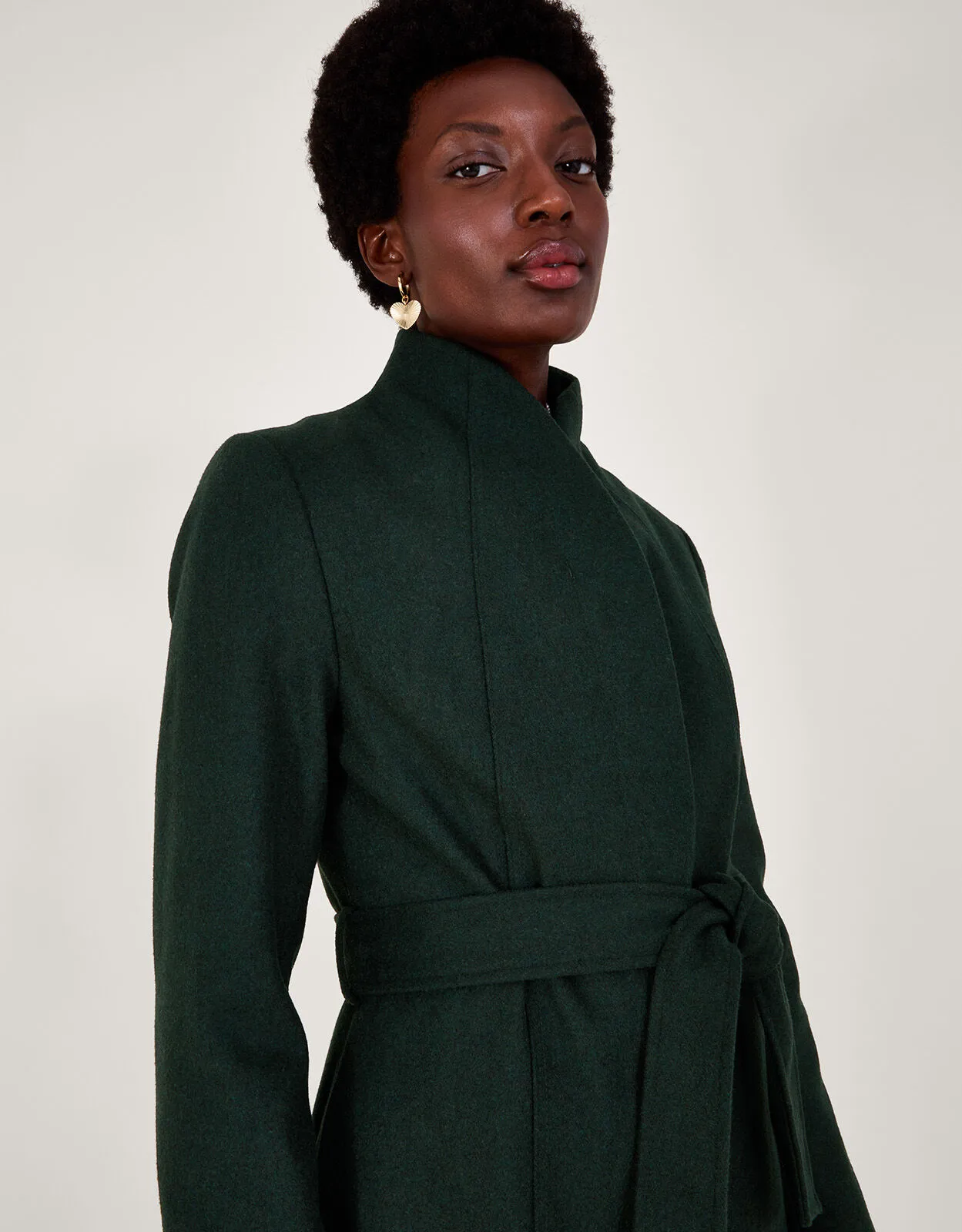 Saskia Belted Coat Green