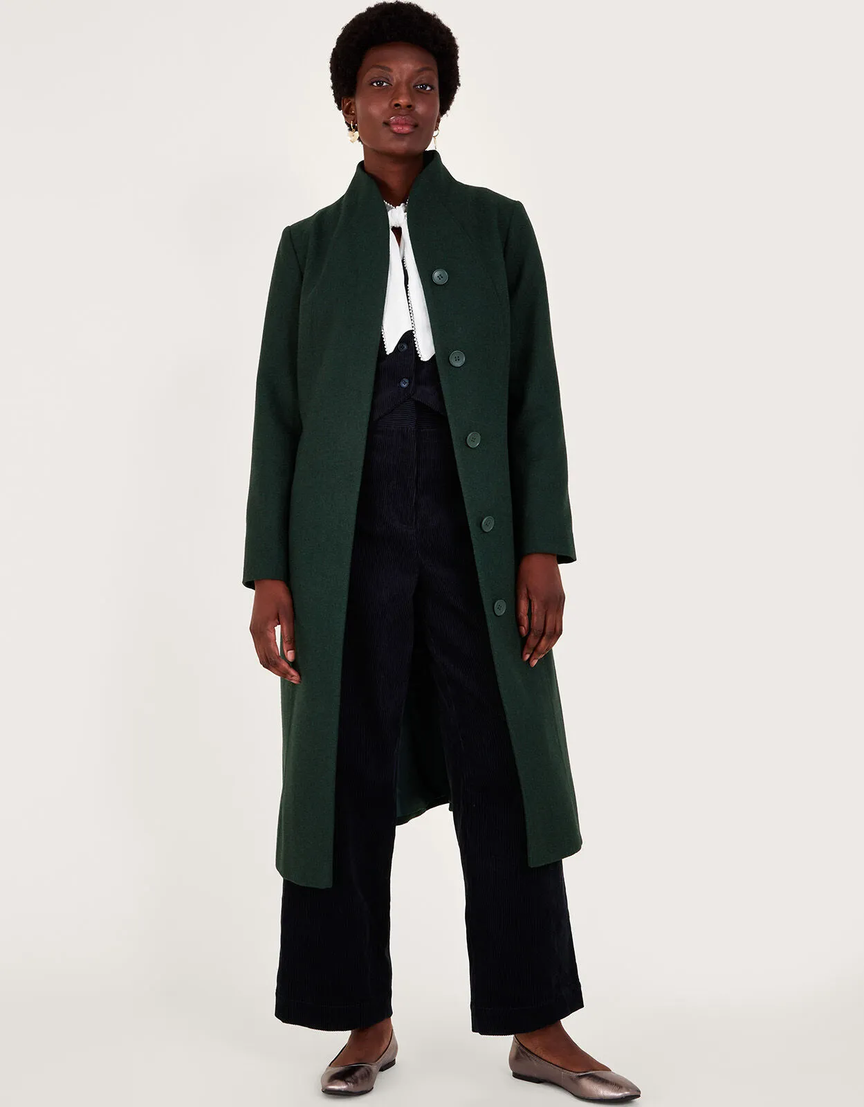 Saskia Belted Coat Green