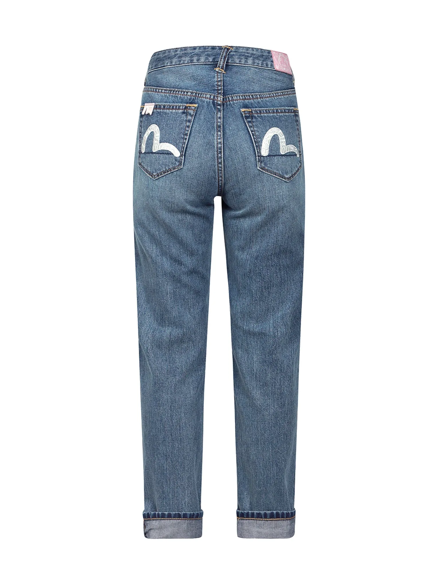 Seagull Embroidery Straight Fit Jeans