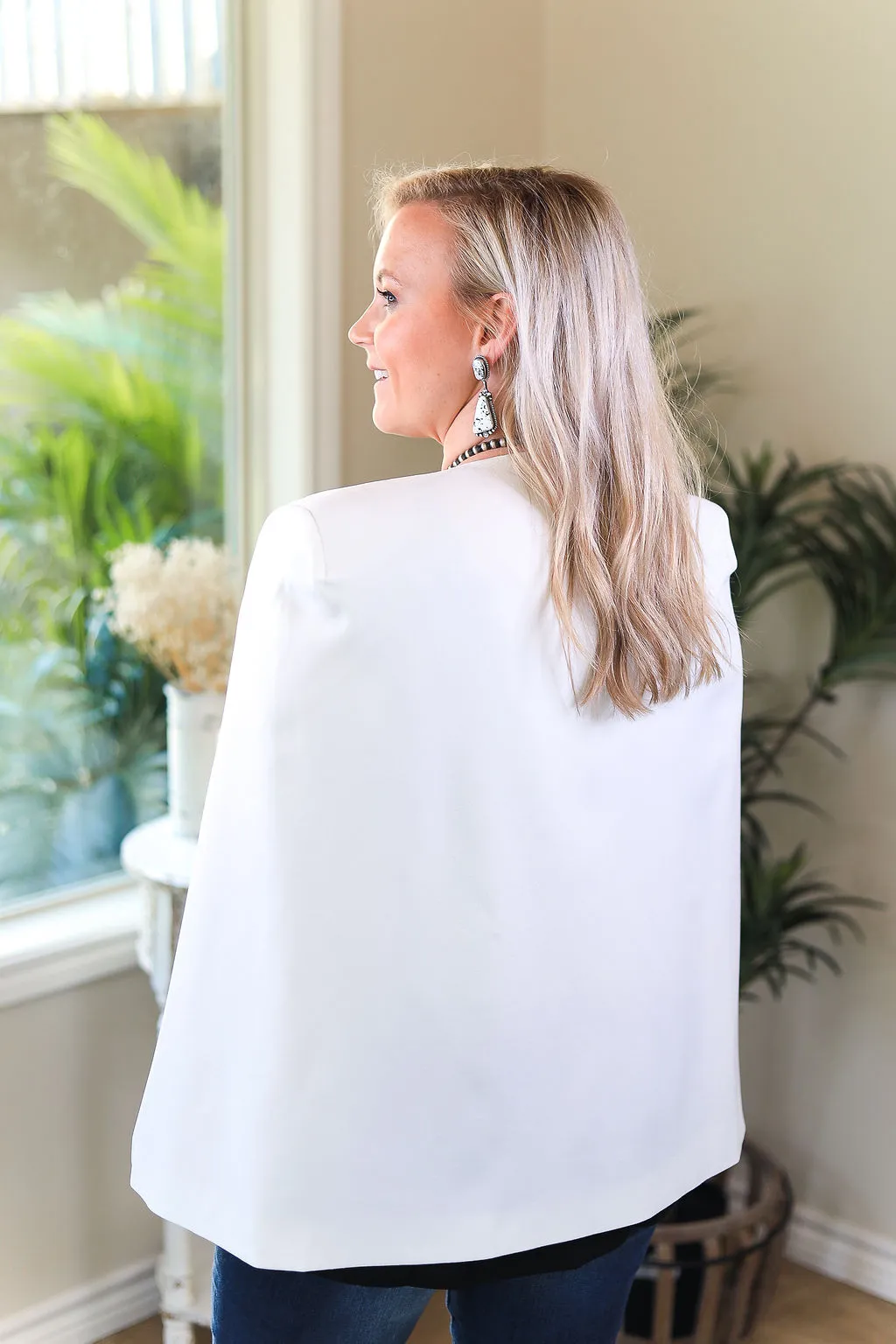 Serious Business Cape Blazer in White