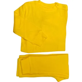 Slugs & Snails Luxury 100% Organic Cotton Top And Legging Loungeware Set, Bright Yellow