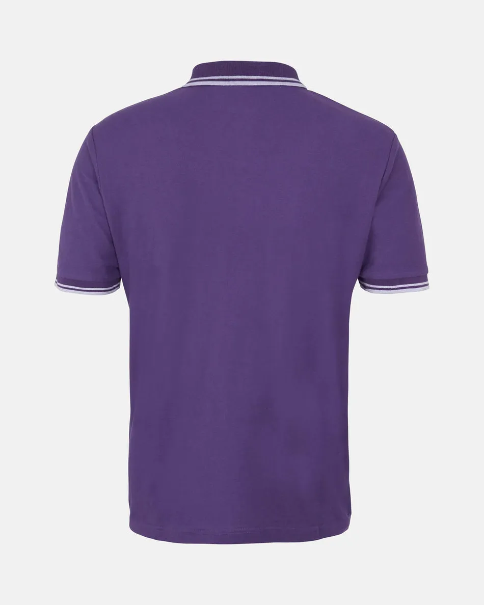 Spurs Mens Purple Tipped Cotton Pique Polo