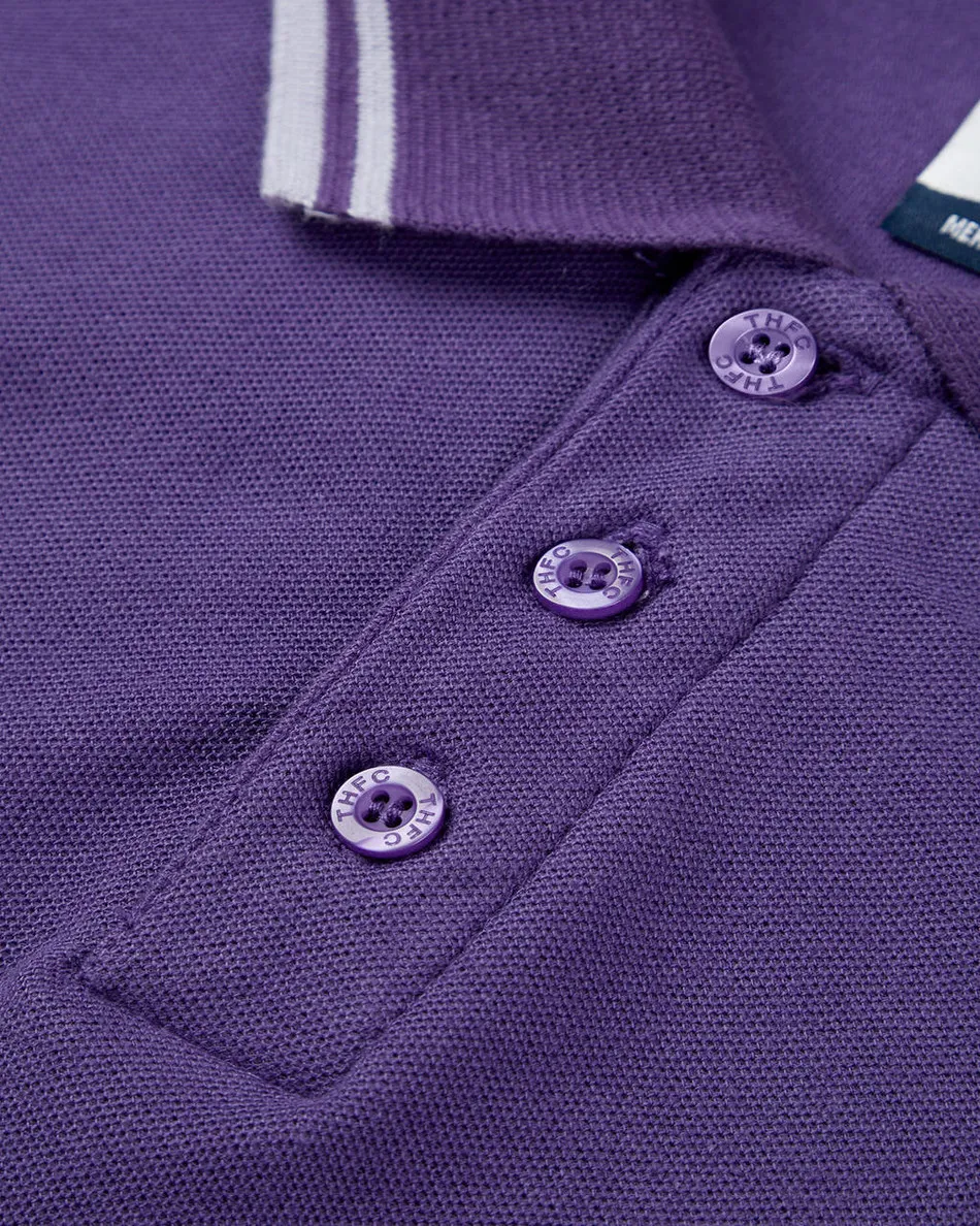 Spurs Mens Purple Tipped Cotton Pique Polo