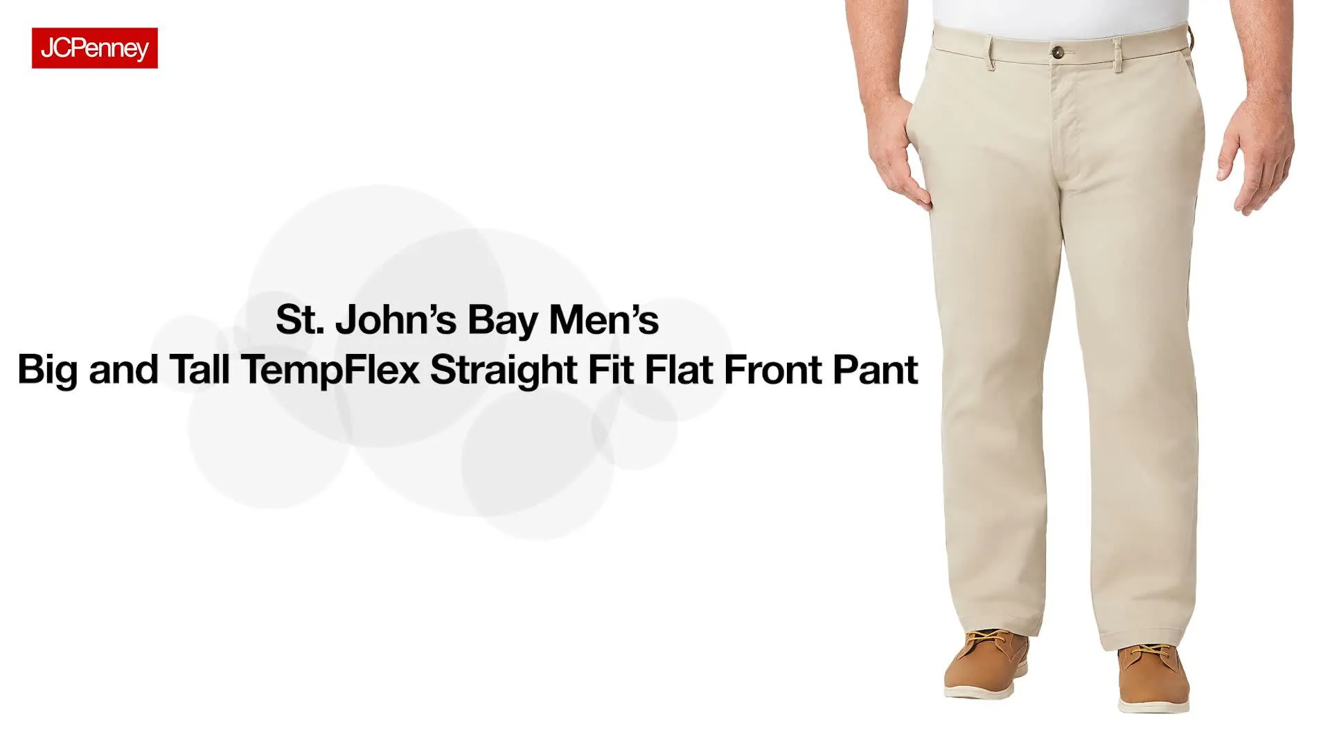 St. John's Bay Mens Big and Tall TempFlex Straight Fit Flat Front Pant