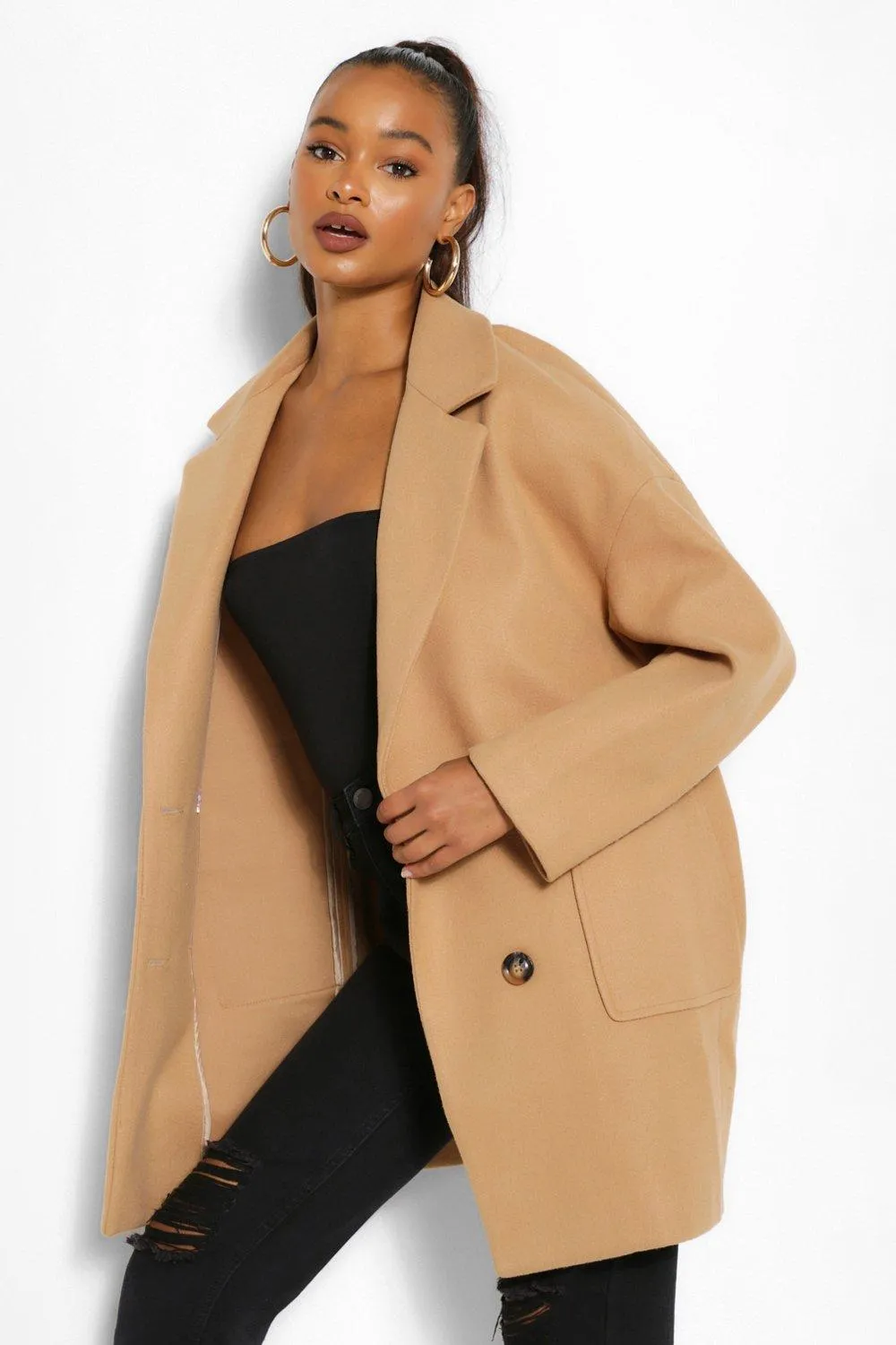 Tall Wool Oversized Pocket Coat