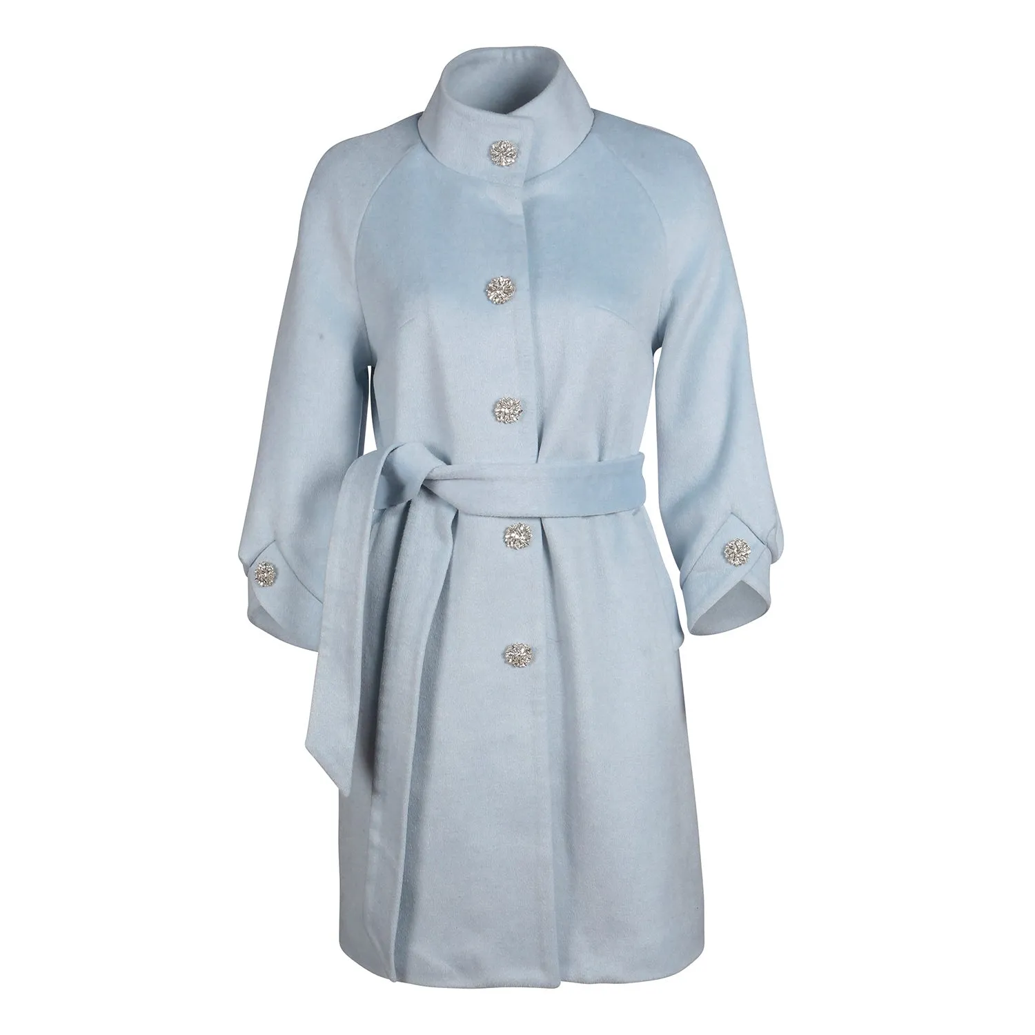 'Taylor' Cashmere and Wool Coat in Blu