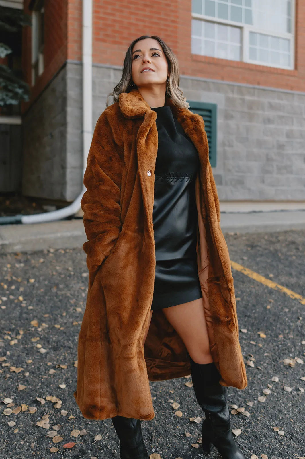 The Calino Faux Fur Coat - Monk's Robes - PLUS