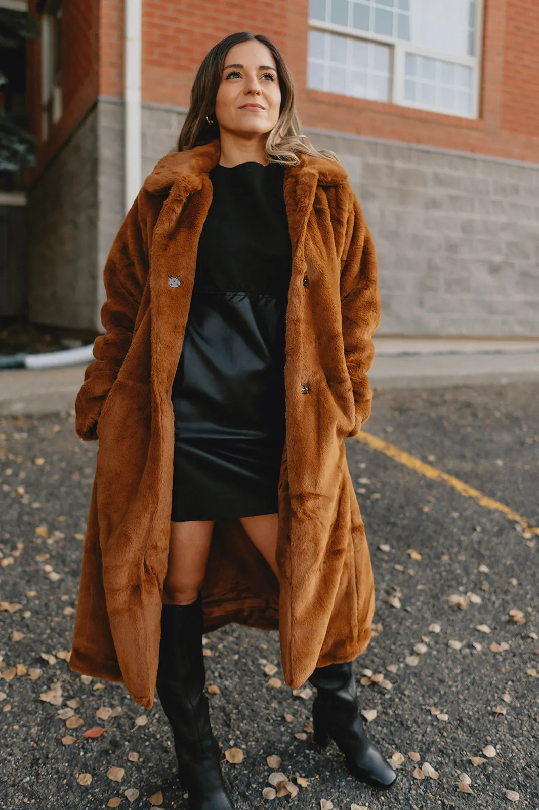 The Calino Faux Fur Coat - Monk's Robes - PLUS