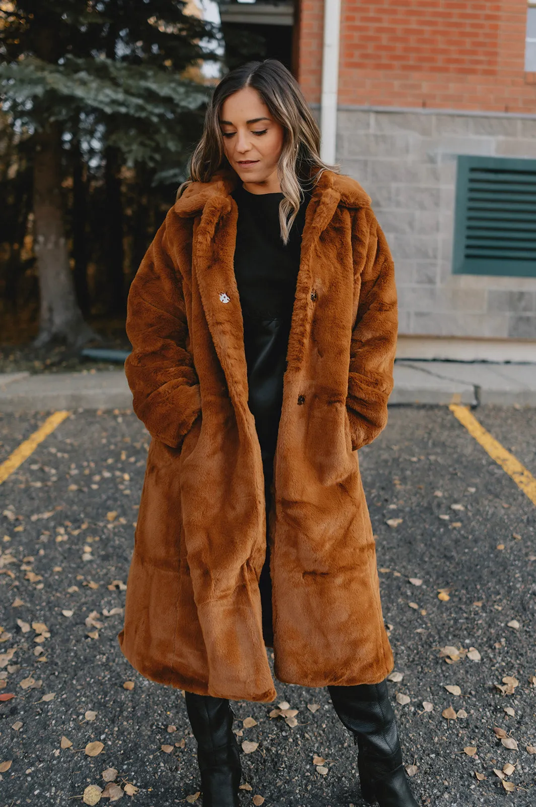 The Calino Faux Fur Coat - Monk's Robes - PLUS