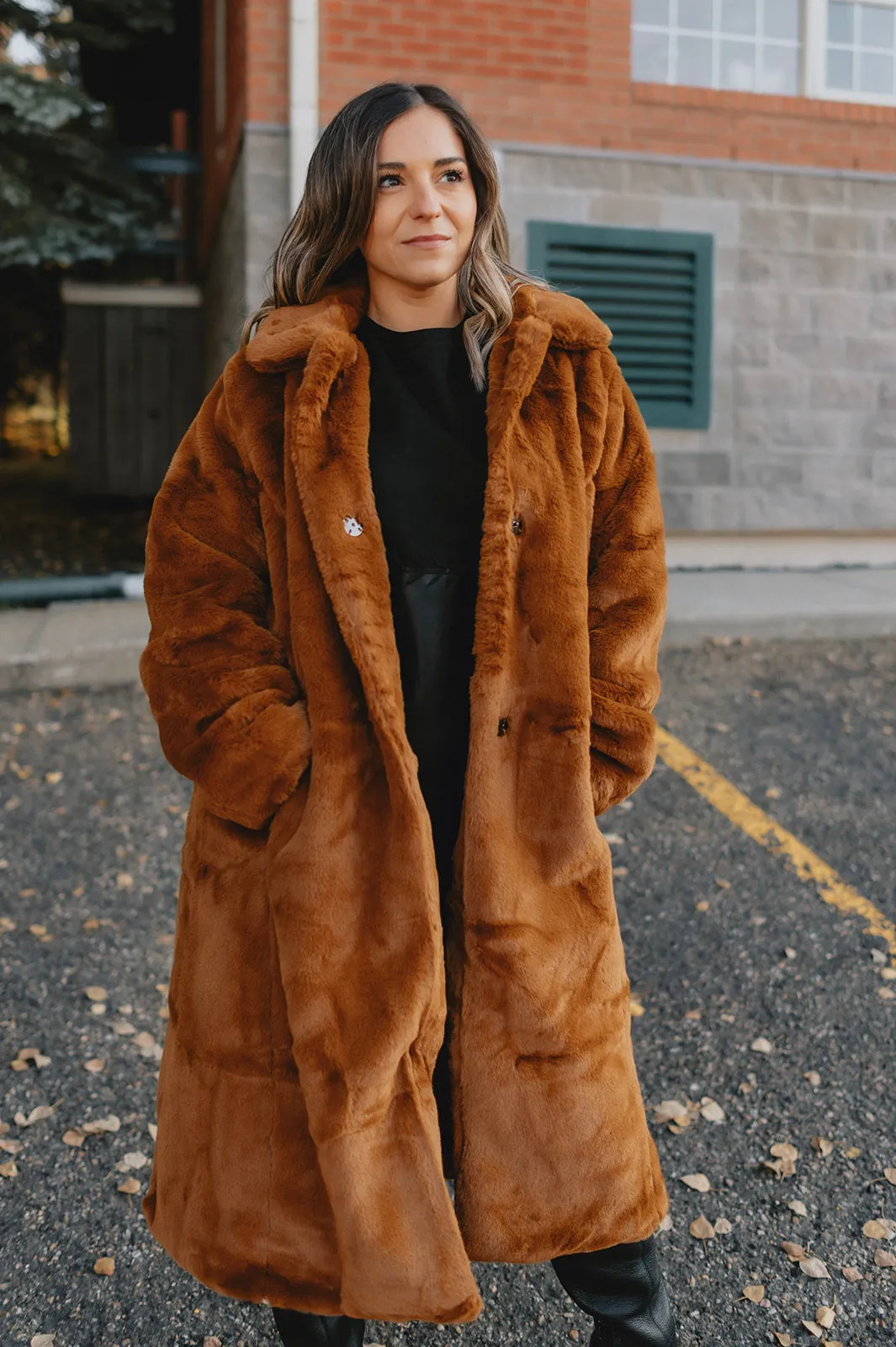 The Calino Faux Fur Coat - Monk's Robes - PLUS