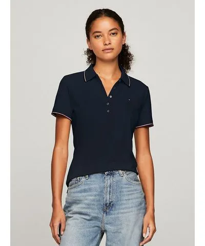 Tommy Hilfiger Women's Tipped Stretch-Cotton Polo