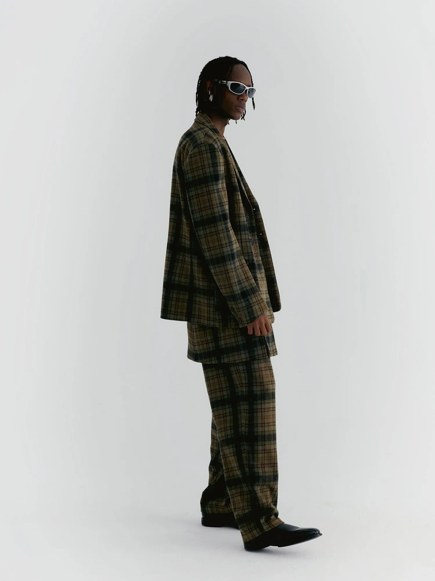 Unisex Checked Overesize Retro Jacket