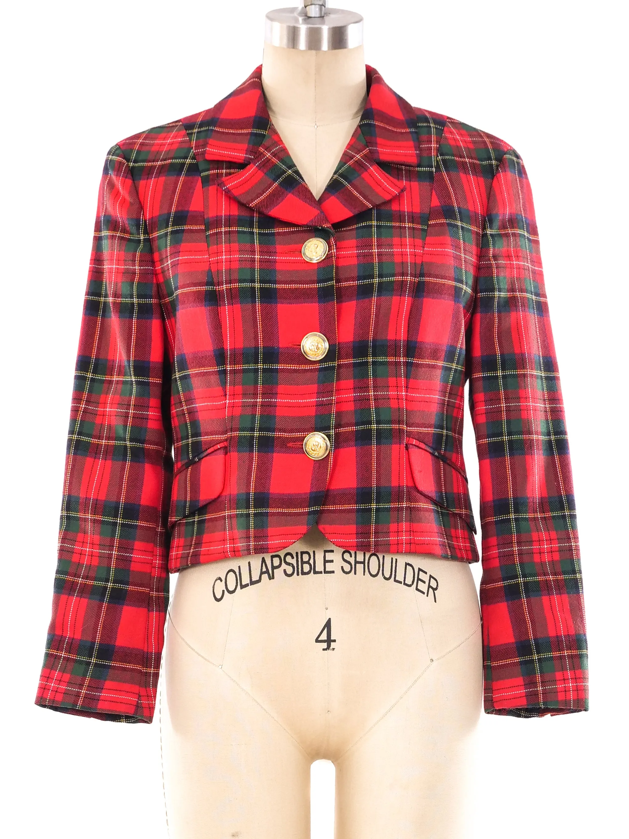 Versus by Gianni Versace Cropped Tartan Jacket