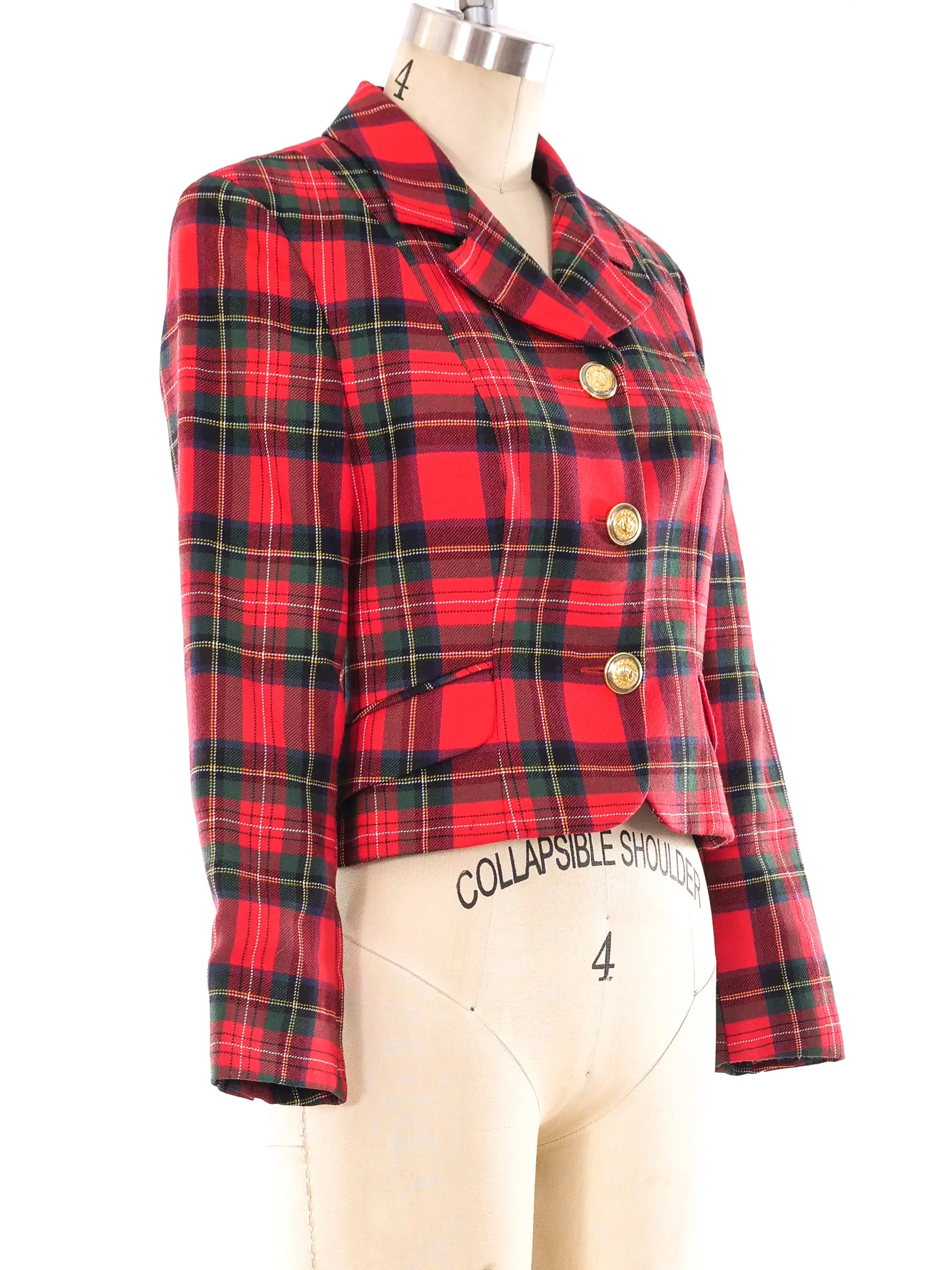 Versus by Gianni Versace Cropped Tartan Jacket