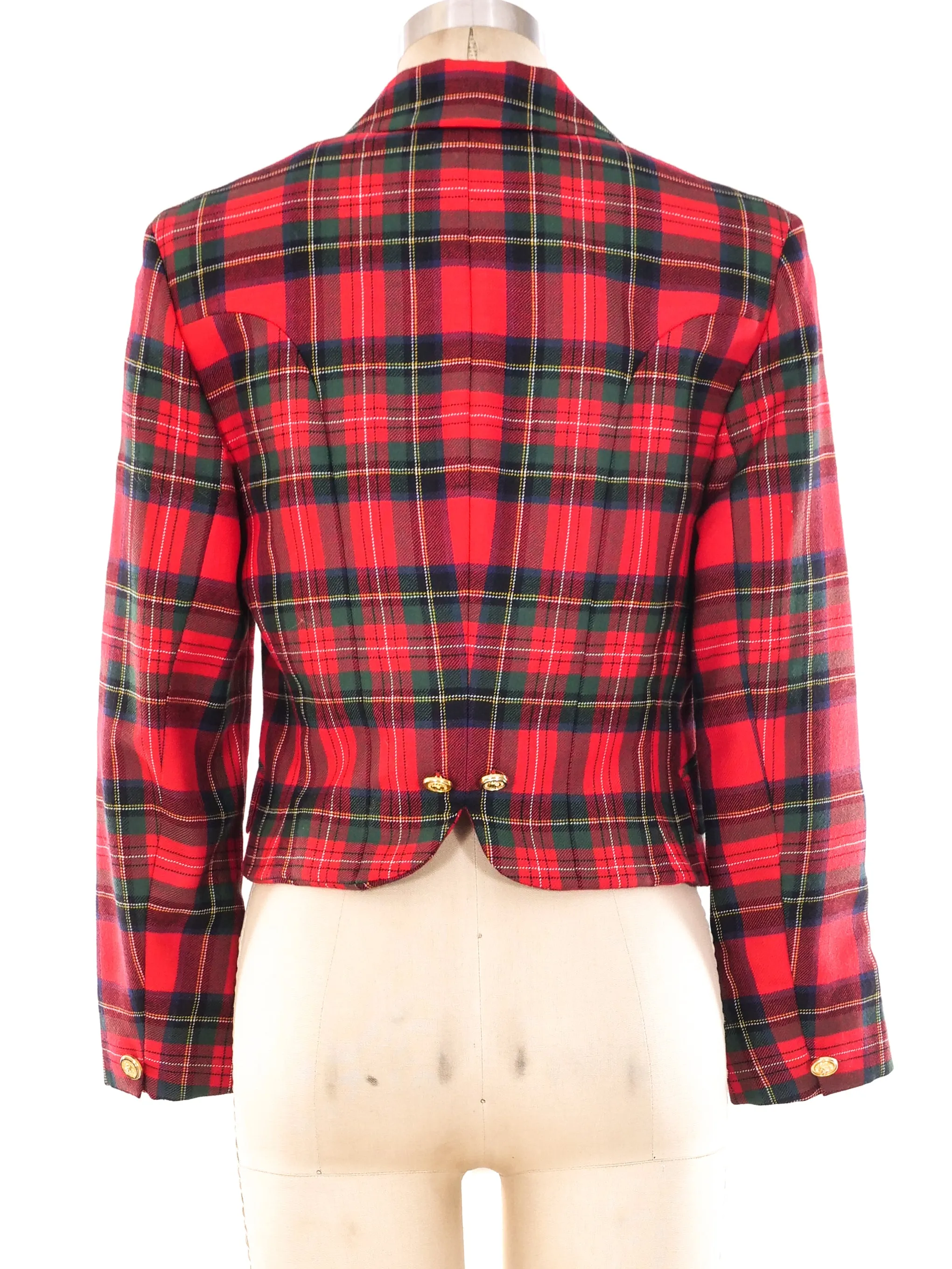 Versus by Gianni Versace Cropped Tartan Jacket