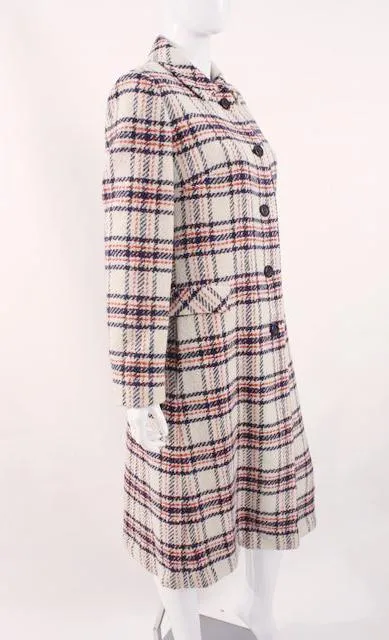 Vintage 60's Plaid Wool Coat