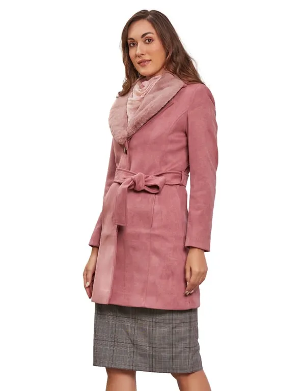 Women Coat Pink Color