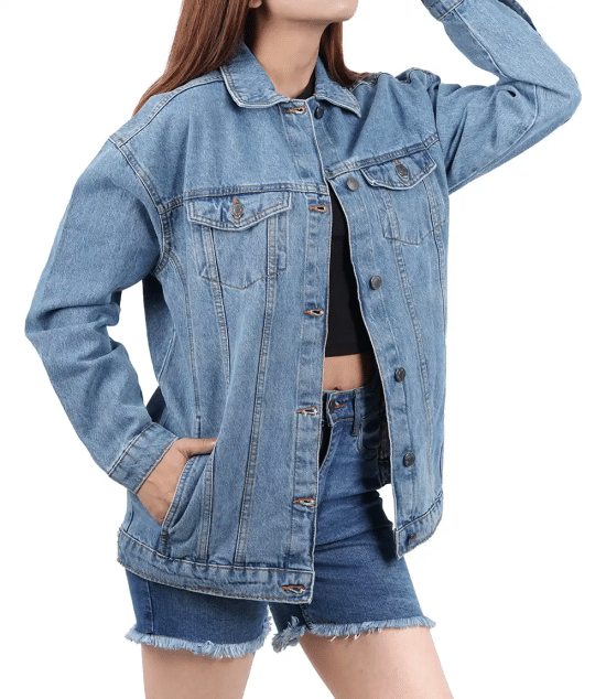 Women's Light Blue Oversized Denim Jacket