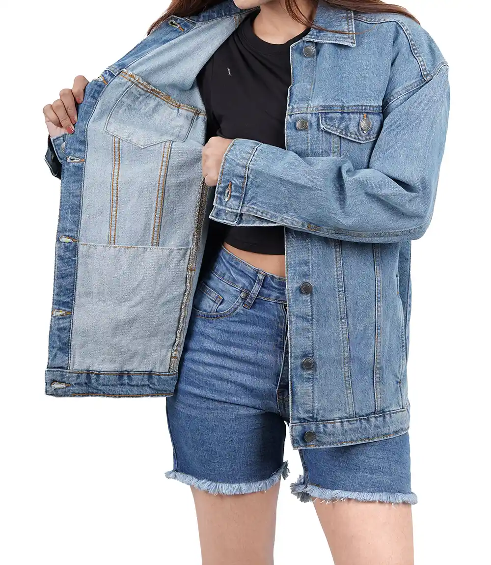 Women's Light Blue Oversized Denim Jacket