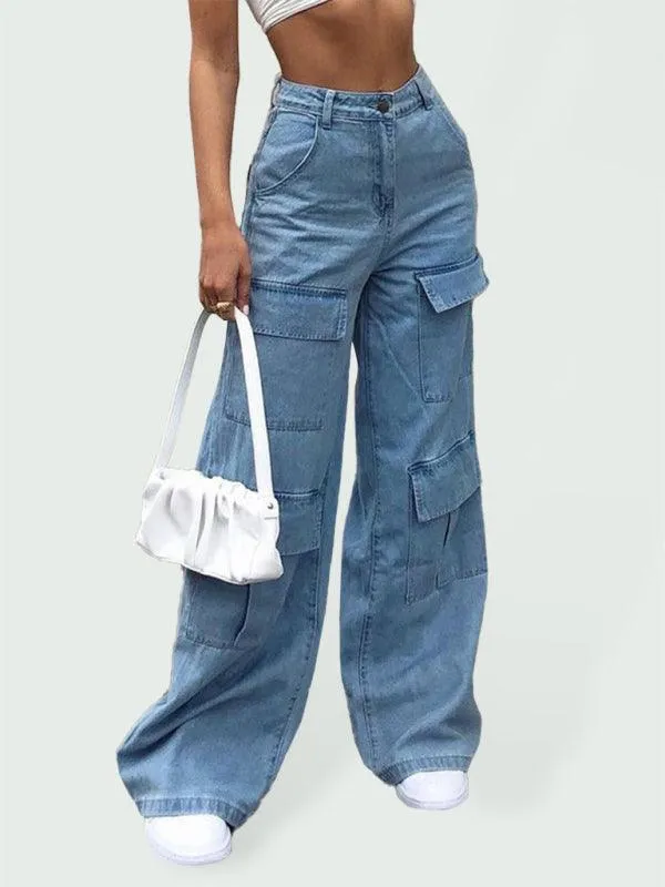 Women's Wide-Leg Cargo Jeans