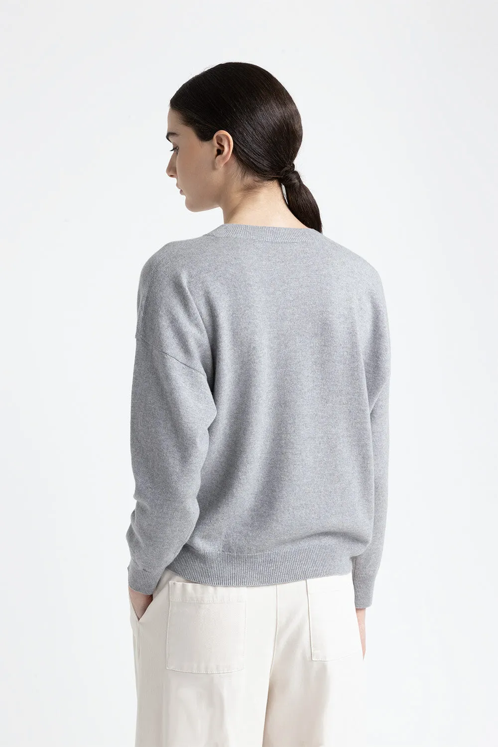 Wool, silk and cashmere sweater