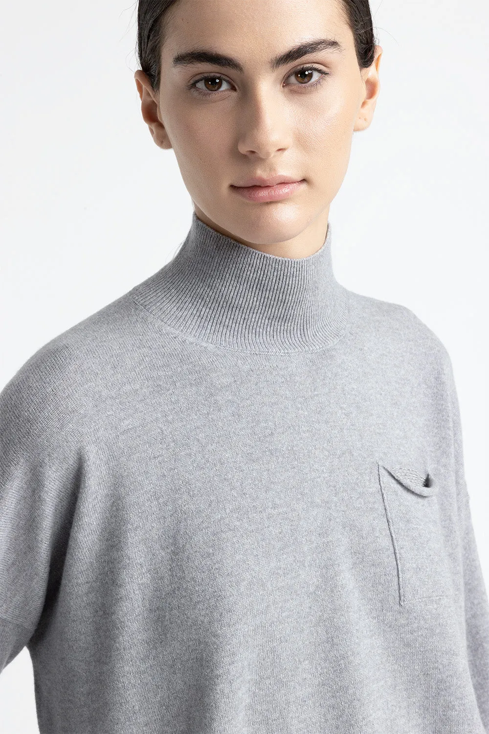 Wool, silk and cashmere turtleneck sweater