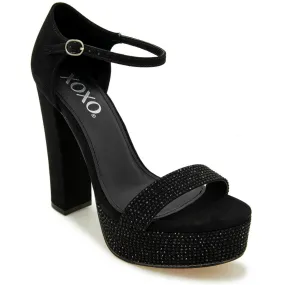 XOXO Womens Candy Faux Suede Embellished Platform Heels