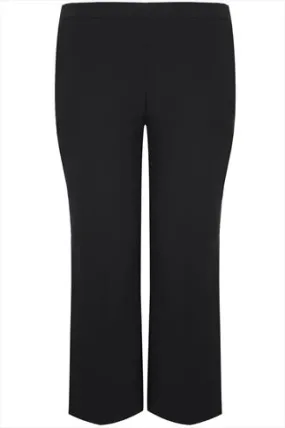 YOURS Curve Black Elasticated Stretch Straight Leg Trousers