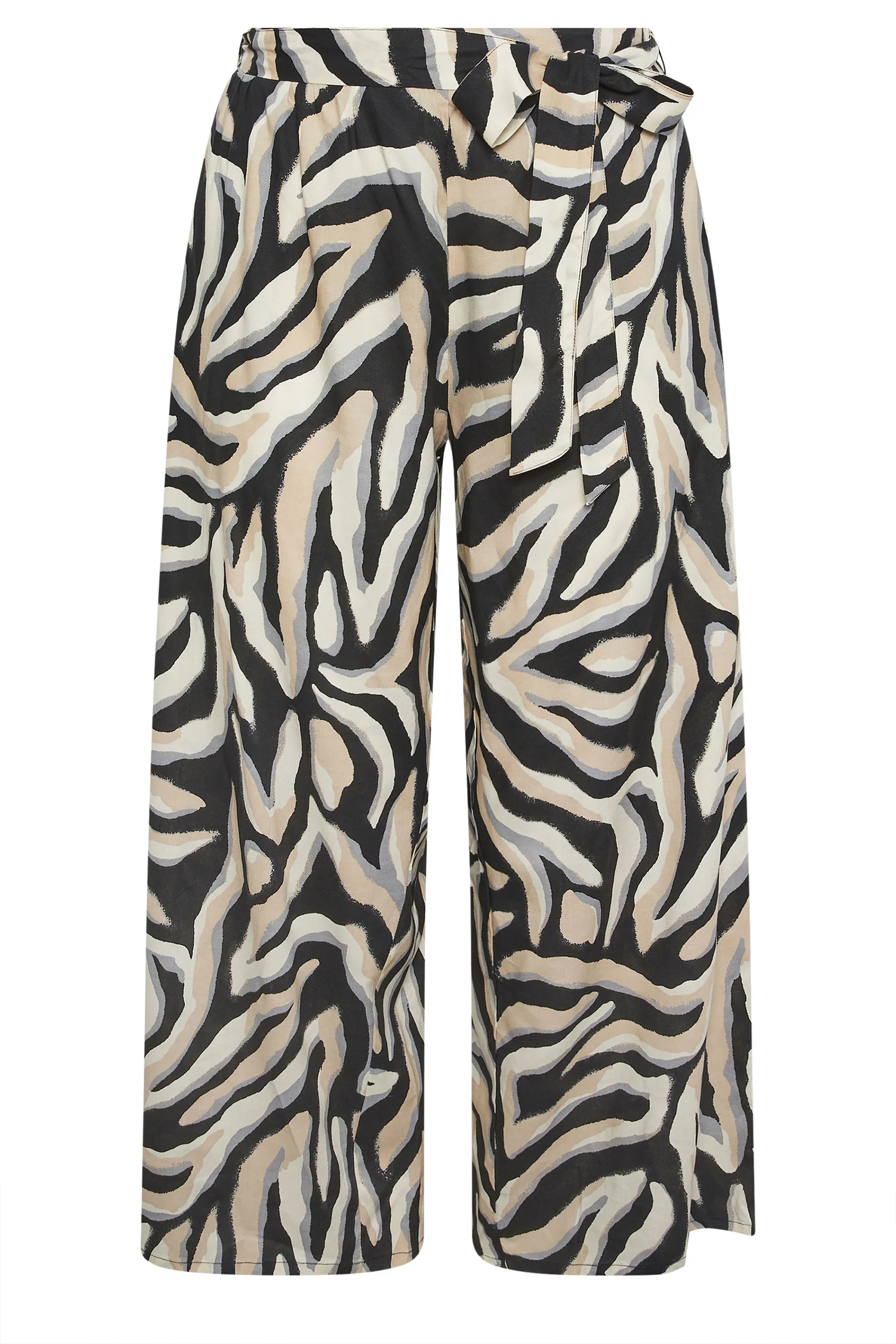 YOURS Curve Black Zebra Print Wide Leg Trousers